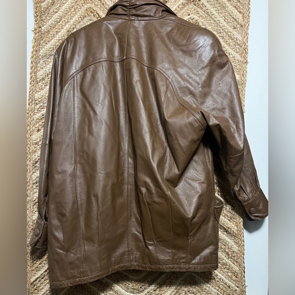 Pelle New York Milano Men's Vintage Genuine Brown Leather Jacket,Size M - Picture 9 of 13